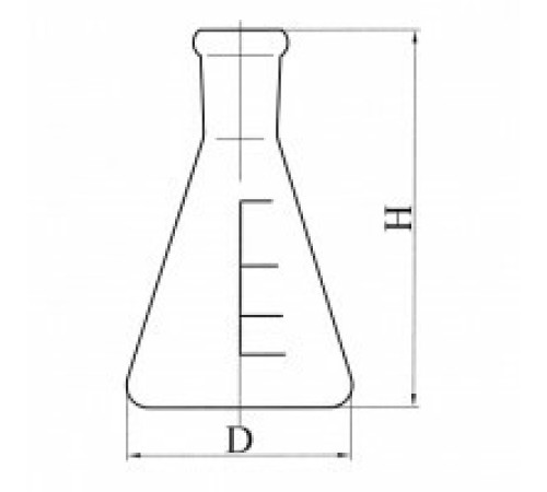 Колба коническая с цилиндрической горловиной КН-2-5000-50, с делениями, ТС