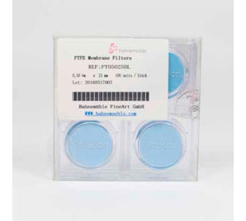 Мембранные фильтры Hahnemühle из PTFE, 0,45 мкм, Ø 25 мм, нестерильные, белые Мембранные фильтры Hahnemühle из PTFE, 0,45 мкм, Ø 25 мм, нестерильные, белые