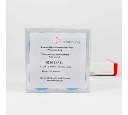Мембранные фильтры Hahnemühle из нитроцеллюлозы, 0,2 мкм, Ø 47 мм, нестерильные, белые Мембранные фильтры Hahnemühle из нитроцеллюлозы, 0,2 мкм, Ø 47 мм, нестерильные, белые